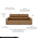 Ver imagem 3 de Sofá Retrátil 4 Lugares 264cm 2 Módulos Nero com USB Couro Caramelo G52 - Gran Belo