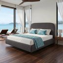 Ver imagem 4 de Cama Queen Flutuante com Cabeceira 160cm Aura W01 Linho Cinza Escuro - Lyam Decor