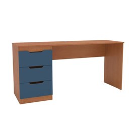 Mesa para Escritório Madri 3 Gavetas Azul/freijó - Politorno - 2