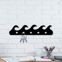 Ver imagem 1 de Porta Chaves de Parede 6mm Onda Decorativo em MDF:PRETO