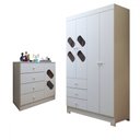 Ver imagem 4 de Quarto Infantil Completo Escotilha 5 Portas 7 Gavetas Branco - Panorama Móveis