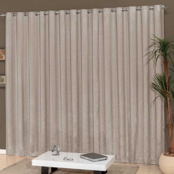 Cortina Voil com Forro Blackout Tecido 5,00x2,80 Corta Luz - 1