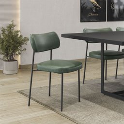 Kit 2 Cadeiras Mona para Sala Jantar Gourmet em Aço e Couríssimo-edecasamoveis - 2