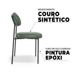 Kit 2 Cadeiras Mona para Sala Jantar Gourmet em Aço e Couríssimo-edecasamoveis - 6
