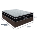 Ver imagem 3 de Cama Box Baú Marrom e Colchão Elegant Molas Ensacadas King Ortobom