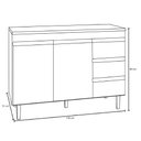 Ver imagem 3 de Balcão de Pia Branco 2 Portas e 3 Gavetas Andréia 120cm - Moveis Leartam