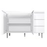 Balcão de Pia Branco 2 Portas e 3 Gavetas Andréia 120cm - Moveis Leartam - 2