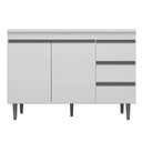 Ver imagem 1 de Balcão de Pia Branco 2 Portas e 3 Gavetas Andréia 120cm - Moveis Leartam