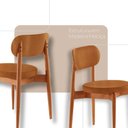 Ver imagem 3 de Conjunto 2 Cadeiras de Jantar Ballare Soft Moderna Mobília Star Caramelo / Imbuia Nat.