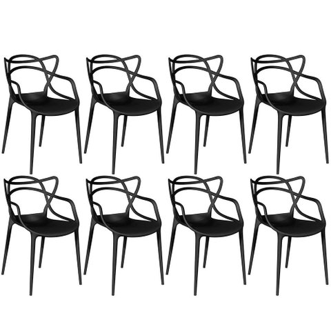 Kit 8 Cadeiras Allegra - Preto