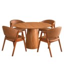 Ver imagem 3 de Mesa Cone Tampo 90cm Redondo & 4 Cadeiras Lithi Durango com Braços Design Elegante