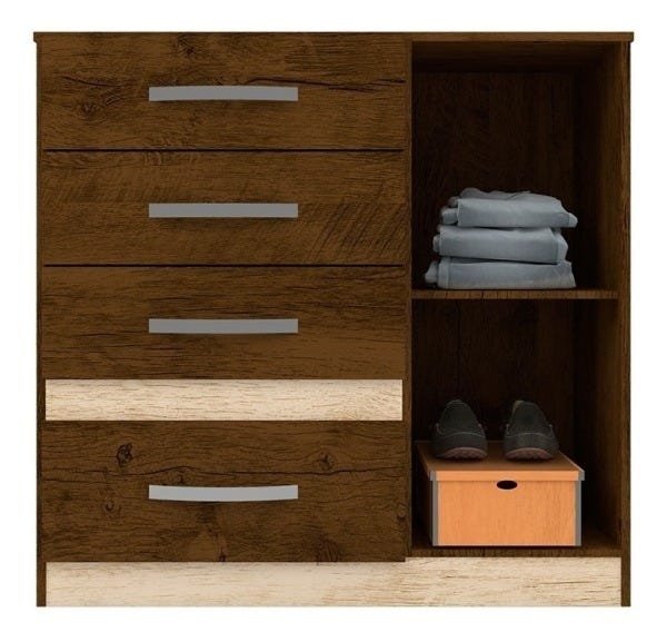 Guarda-Roupa e Cômoda Vênus Capri Castanho Wood - 5