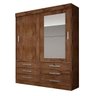 Guarda-Roupa Solteiro com Espelho 2 Portas 6 Gavetas Sonare - Canela, Novo Hor - 3