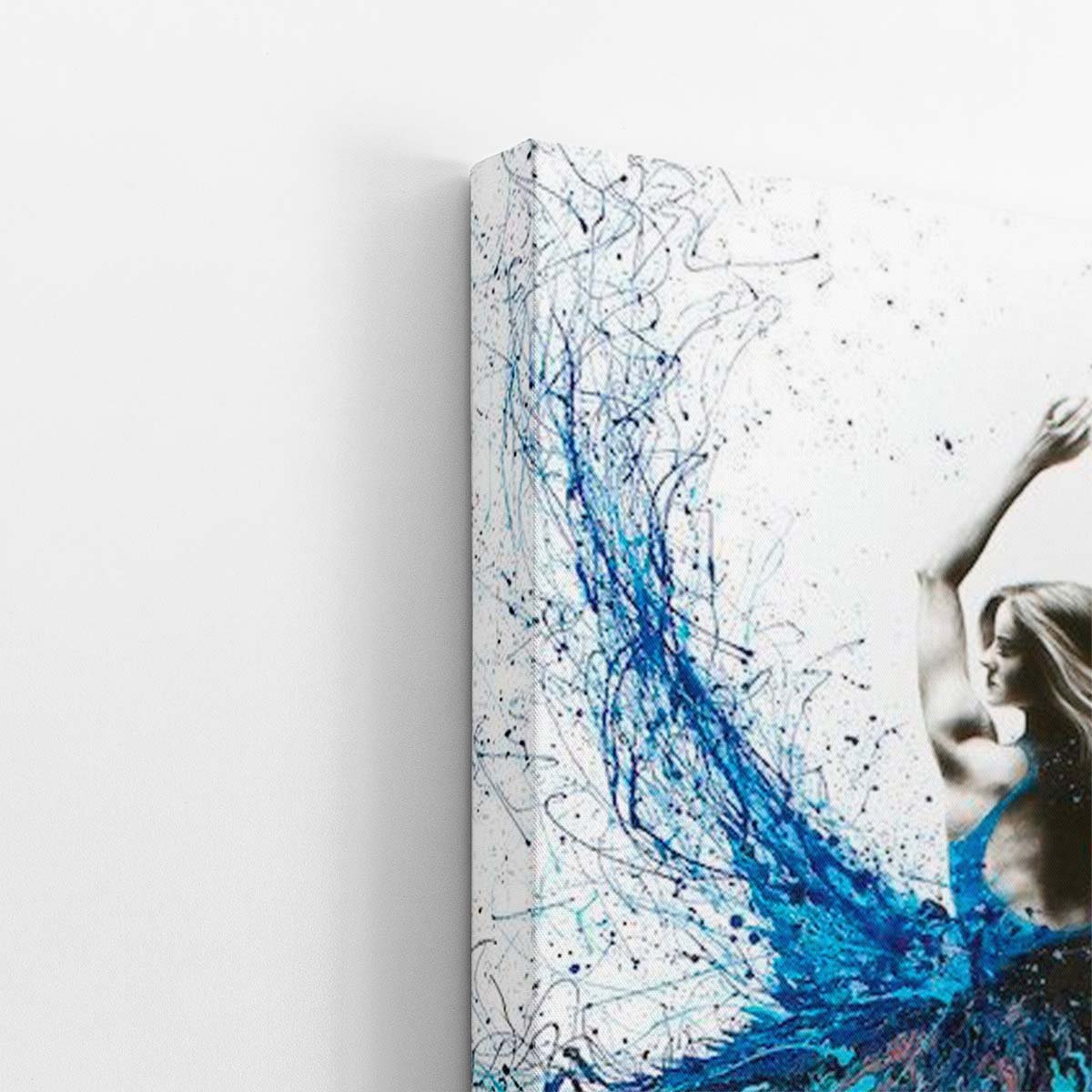 Mulher Vestido Azul Arte Abstrato Quadro Canvas 60x40cm - 3