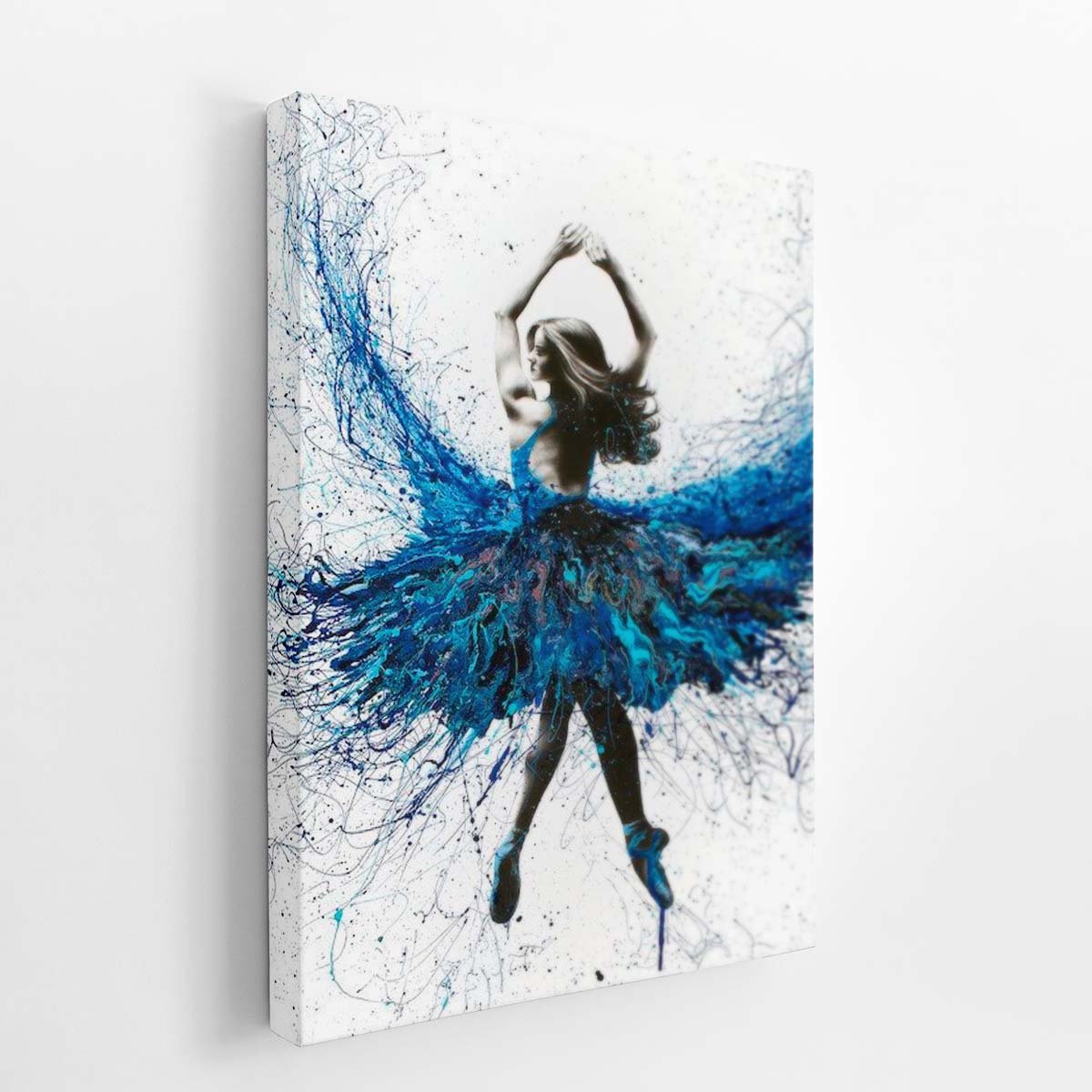 Mulher Vestido Azul Arte Abstrato Quadro Canvas 60x40cm - 2