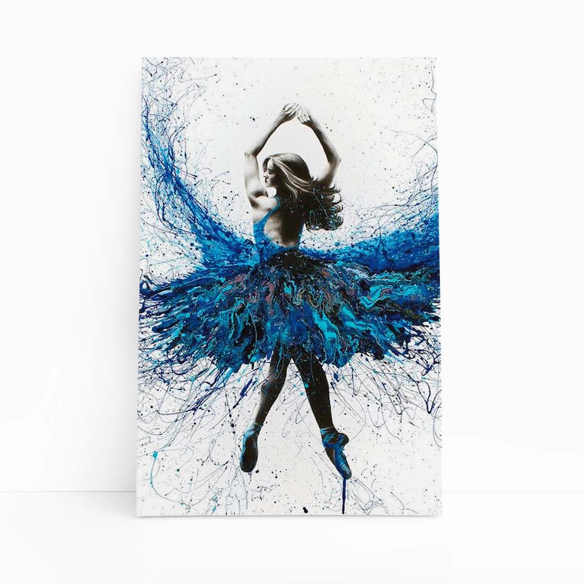 Mulher Vestido Azul Arte Abstrato Quadro Canvas 60x40cm - 1