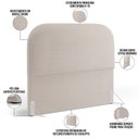 Ver imagem 3 de Cabeceira Cama Box King 195cm Lanna com Puff Recamier Doha W01 Bouclê Creme - Lyam Decor