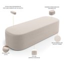 Ver imagem 5 de Cabeceira Cama Box King 195cm Lanna com Puff Recamier Doha W01 Bouclê Creme - Lyam Decor