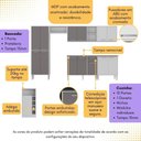 Ver imagem 2 de Armário de Cozinha Modulado com Bancada Americana Xangai Multimóveis Mp2206 Branco/lacca Fumê