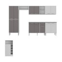 Ver imagem 6 de Armário de Cozinha Modulado com Bancada Americana Xangai Multimóveis Mp2206 Branco/lacca Fumê