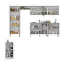 Ver imagem 4 de Armário de Cozinha Modulado com Bancada Americana Xangai Multimóveis Mp2206 Branco/lacca Fumê