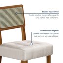 Ver imagem 5 de Kit de 6 Cadeiras para Sala de Jantar Pés em Madeira Maciça Liz Bege/Cinamomo/Veludo Palha