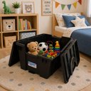 Ver imagem 3 de Caixa Organizadora 56 Litros Plastica Grande Multiuso Roupas Brinquedos Armario Closet Lavanderia