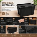 Ver mais imagens de Caixa Organizadora 56 Litros Plastica Grande Multiuso Roupas Brinquedos Armario Closet Lavanderia