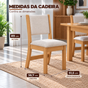 Ver imagem 7 de Conjunto Mesa de Jantar Retangular Palace Mel 4 Cadeiras Sol Linho Bege