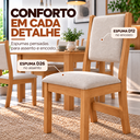 Ver mais imagens de Conjunto Mesa de Jantar Retangular Palace Mel 4 Cadeiras Sol Linho Bege