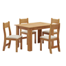 Conjunto Mesa de Jantar Retangular Palace Mel 4 Cadeiras Sol Linho Bege - Casa Giulia - 2