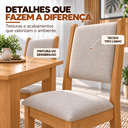Ver imagem 6 de Conjunto Mesa de Jantar Retangular Palace Mel 4 Cadeiras Sol Linho Bege