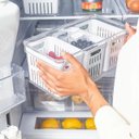 Ver imagem 3 de Organizador de Geladeira com Cesto Triplo e Tampa - 5L ou