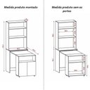 Ver imagem 2 de Armário Bancada de Cozinha 2 Portas com Mesa Retrátil Duo Branco
