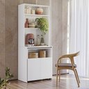 Ver imagem 7 de Armário Bancada de Cozinha 2 Portas com Mesa Retrátil Duo Branco