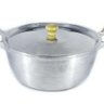 Caçarola Panela Alumínio Polido Alça Madeira Bojuda 20cm - 1