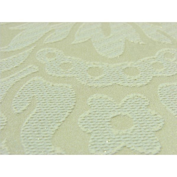 Papel de Parede Não Lavável - Bege com detalhes em Creme - Rolo com 10m x 53cm - LMS-PPD-320503 - 3