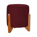 Ver imagem 1 de Puff Jade Pés de Madeira Suede: Bordô