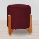 Ver imagem 3 de Puff Jade Pés de Madeira Suede: Bordô