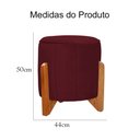 Ver imagem 4 de Puff Jade Pés de Madeira Suede: Bordô