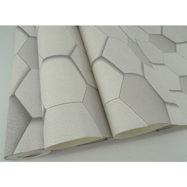 Papel de Parede Lavável - Cinza com detalhes - Rolo com 10m x 53cm - LMS-PPY-8291 - 4