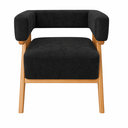Ver imagem 6 de Poltrona Decorativa Mirela Suede Design Moderno Pés Madeira:Preto