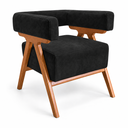 Ver imagem 4 de Poltrona Decorativa Mirela Suede Design Moderno Pés Madeira:Preto