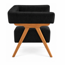 Ver imagem 5 de Poltrona Decorativa Mirela Suede Design Moderno Pés Madeira:Preto
