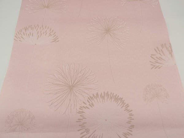 Papel de Parede - Rosa com Detalhes em Areia e Branco - Rolo com 10m x 53cm - LMS-PPY-904 - 1