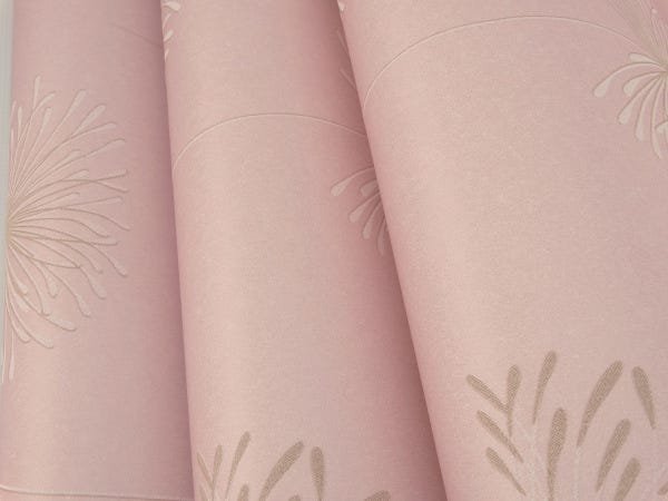 Papel de Parede - Rosa com Detalhes em Areia e Branco - Rolo com 10m x 53cm - LMS-PPY-904 - 3