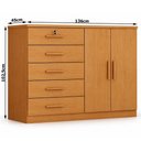 Ver imagem 2 de Cômoda Seul 2 Portas 5 Gavetas Cinamomo - Novo Horizonte