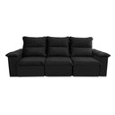 Ver imagem 2 de Sofá Retrátil Reclinável Paris 2,30m Suede Velut Preto Molas no Assento - King House