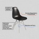 Ver imagem 2 de Conjunto 4 Cadeiras Eames Tubo Ferro Branco Assento Preto
