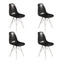 Ver imagem 5 de Conjunto 4 Cadeiras Eames Tubo Ferro Branco Assento Preto